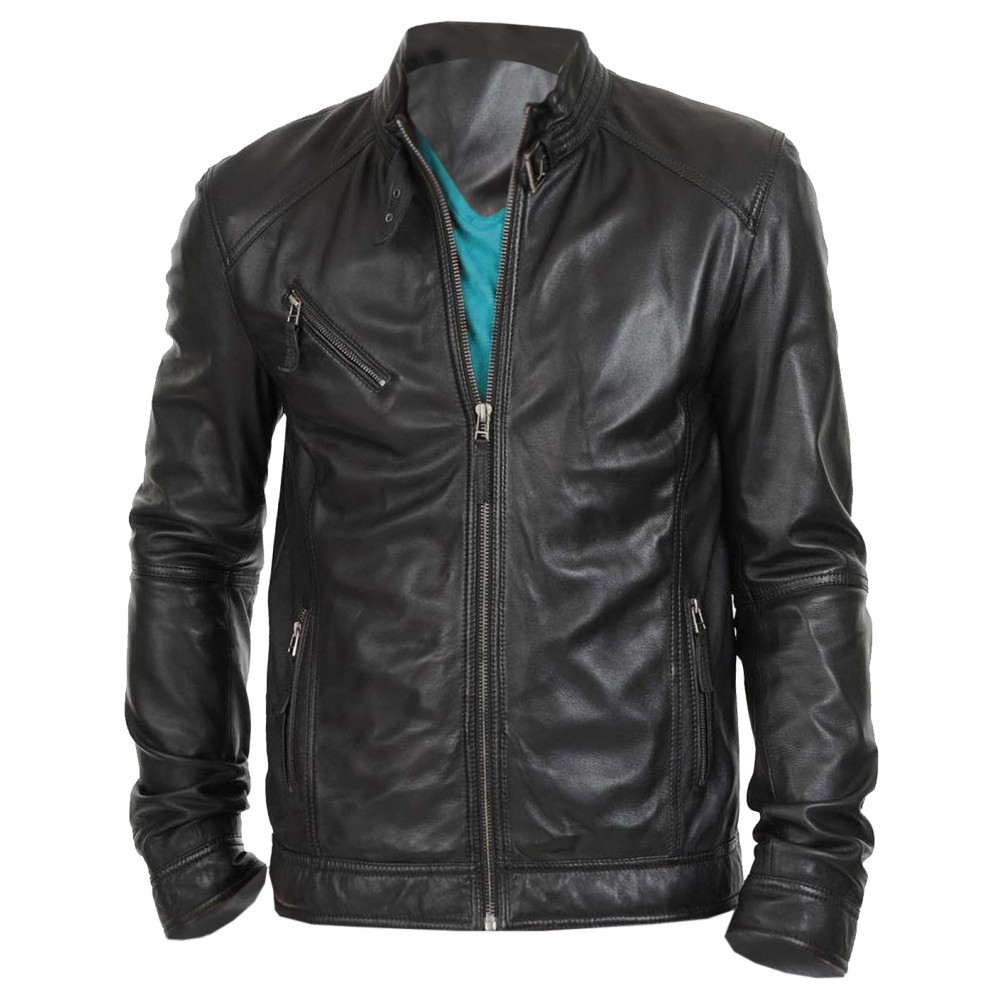 Stylo Branded- Real Leather Jacket For Men In Biker