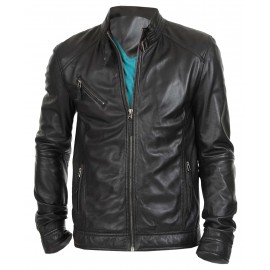 Super Stylo Branded- Real Leather Jacket For Men In Biker