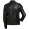 Vogo- Biker Mens Real Lambskin Leather Jacket With Buckle Strap Collar